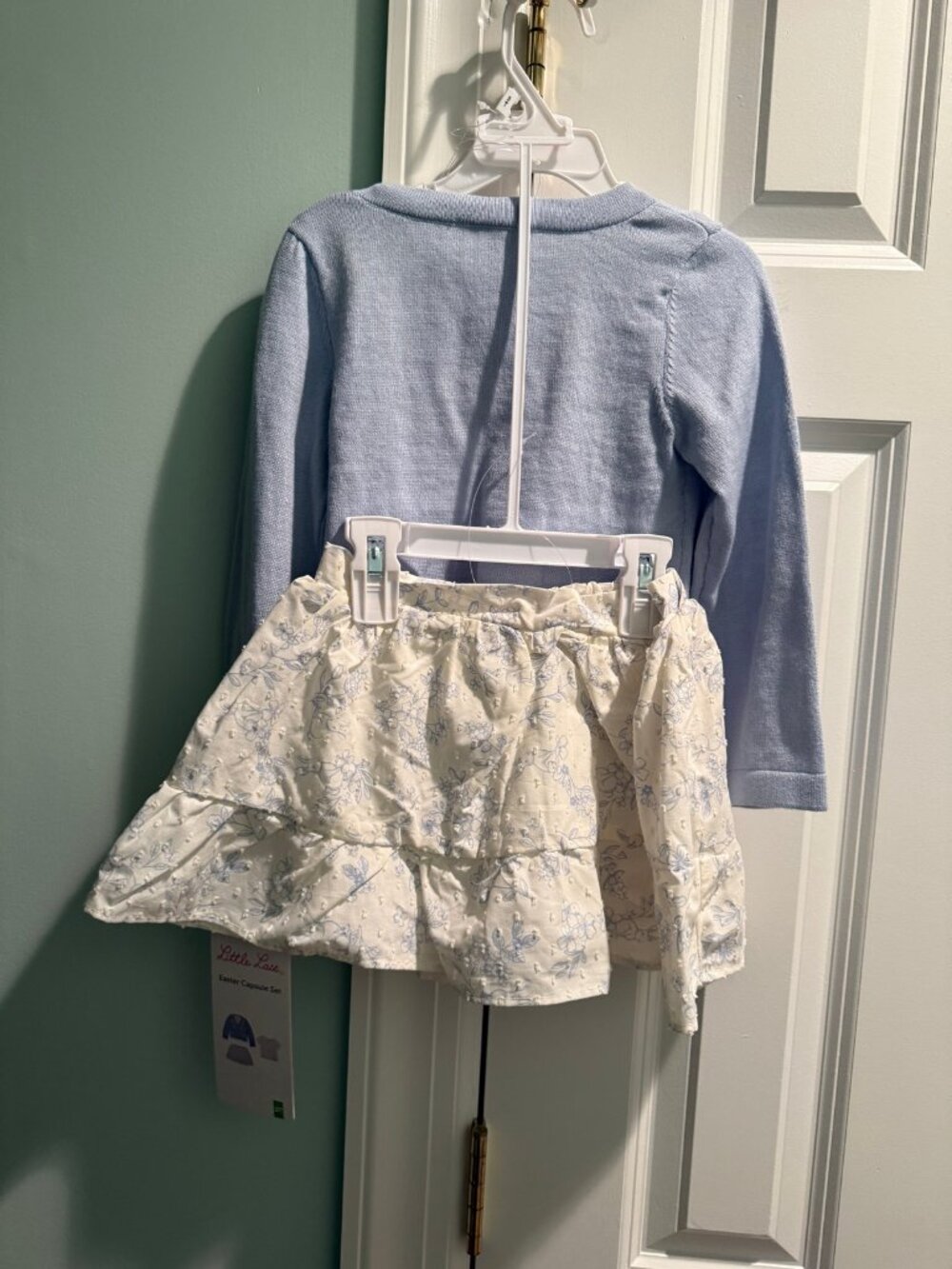 NWT Little Lass Easter Capsule 3 Piece Set Girls 3T Cardigan Tee Skirt